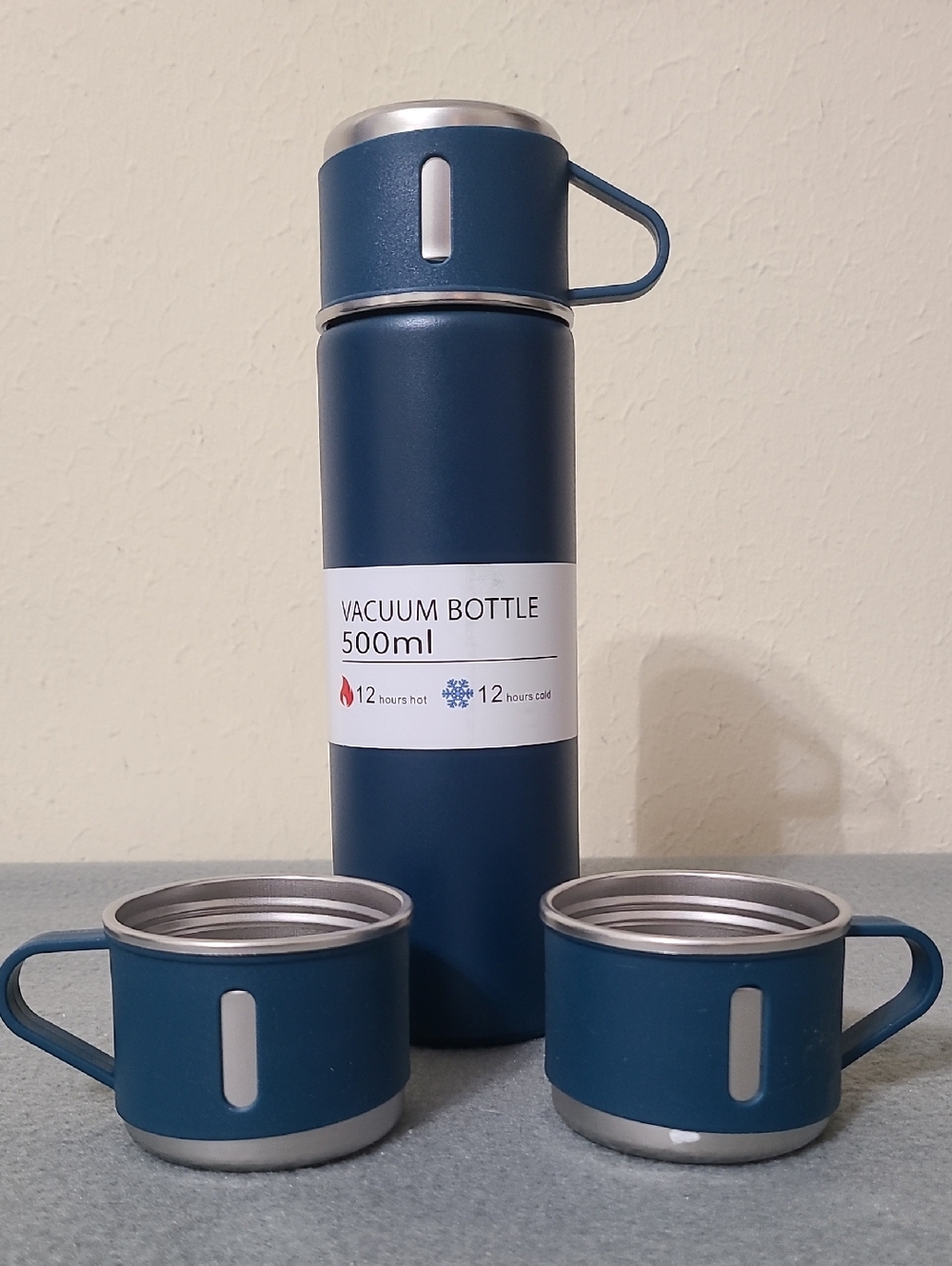 500ml Stainless Steel Blue Insulated Vacuum Flask Thermos - NEW
